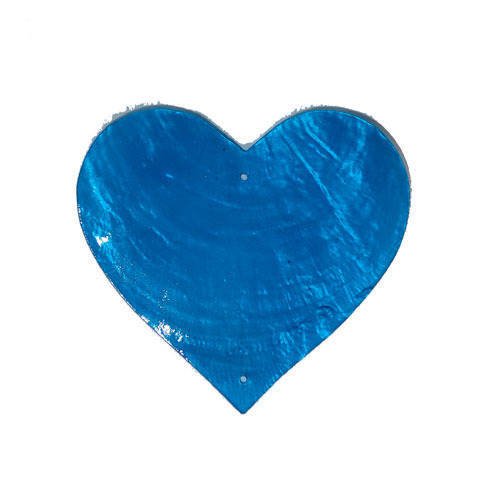 Coeur bleu en nacre 