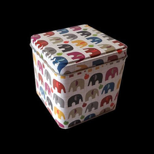 Boîte de rangement éléphants colorés