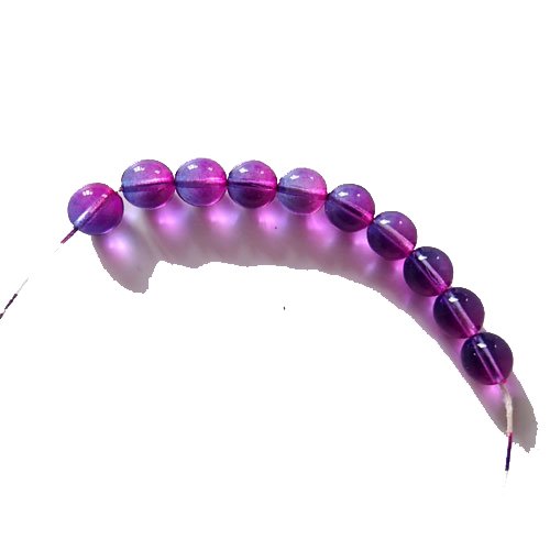 Perles verre bicolores violet rose x10