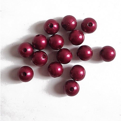 Perles bordeaux nacrées 0,80 cm x 15