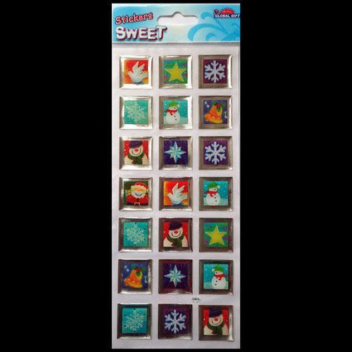 21 stickers en résine 3d de noël 