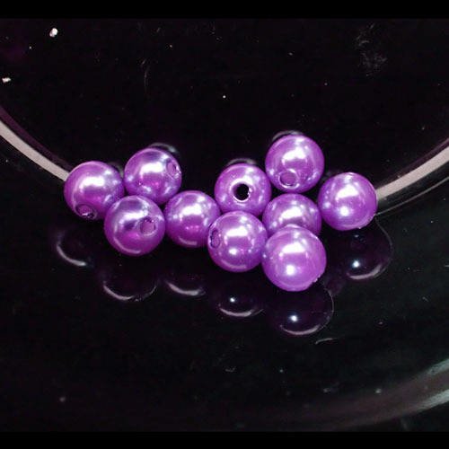 Perles en plastique violet nacré 0,8 cm x 14