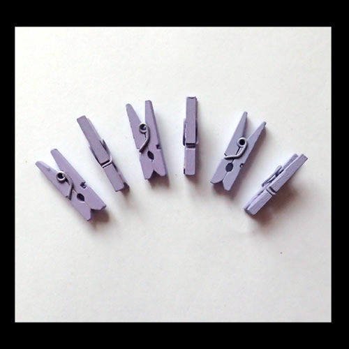 Mini pinces à linge 2,5 cm violet lavande x6