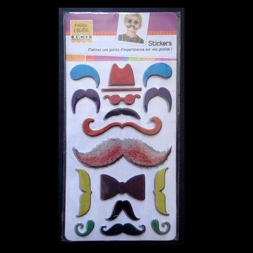 17 stickers moustaches en volume 