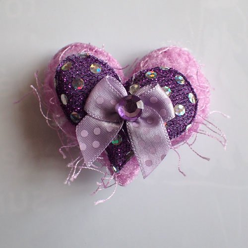 Coeur en tissu violet
