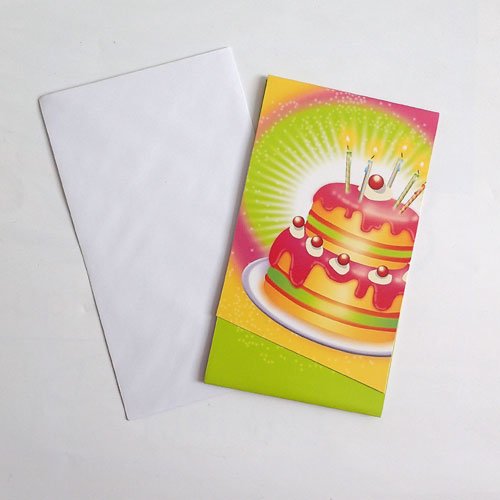 Cartes d'invitation anniversaire gâteau x 6