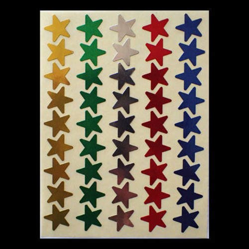 Stickers étoiles multicolores métallisées