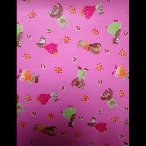 Papier de soie décopatch rose avec oursons 39 x 30 cm