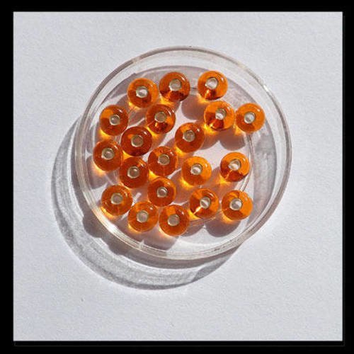 Perles indiennes orange x 50