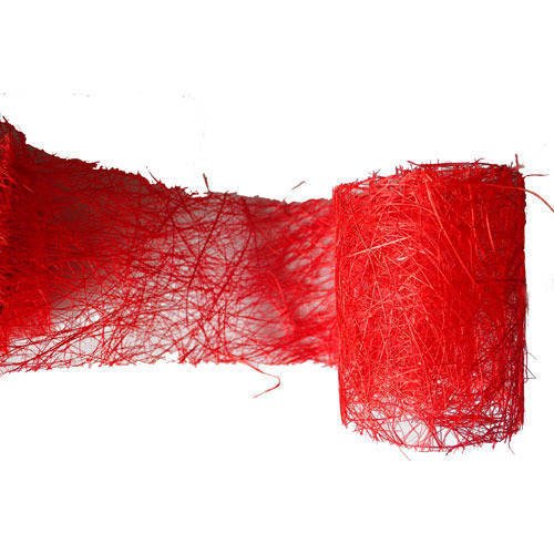 Ruban d'abaca rouge 7,5 cm de large 