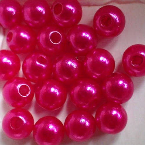 Perles en plastique rose fuchsia 7mm x 20