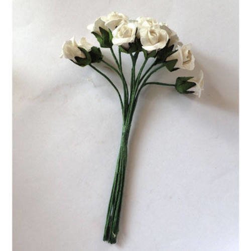 Fleurs blanches en papier x 12