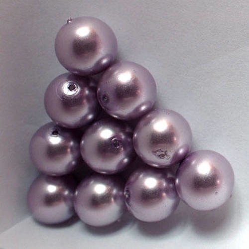 Perles 13mm nacrée violette x 2