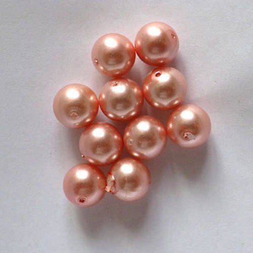 Perles 10mm nacrées x 5