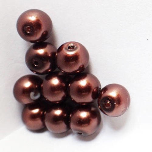 Perles 8mm nacrées x 10