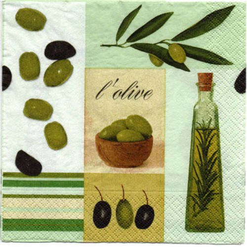 Serviette olive et huile d'olive 