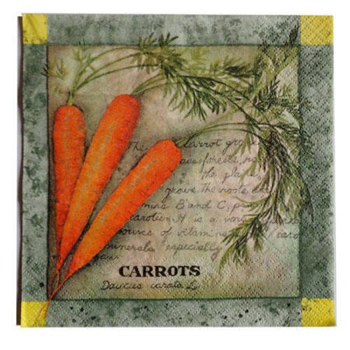 Serviette en papier carrottes 