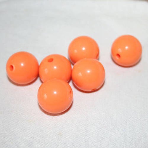 Perles acrylique rondes orange  2 cm x 6