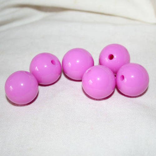 Perles acrylique rondes violettes  2cm  x 6