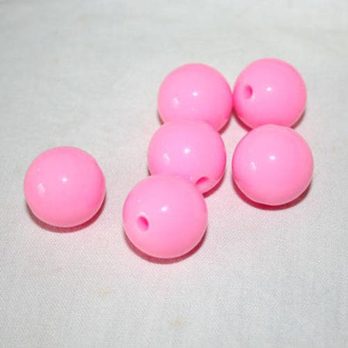 Perles acrylique rondes rose clair 2 cm x 6