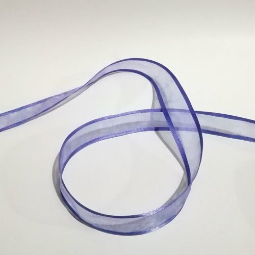 Ruban bleu indigo organza 2,5 cm  x 1m 