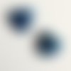 Perles millefiori coeurs bleu x 2