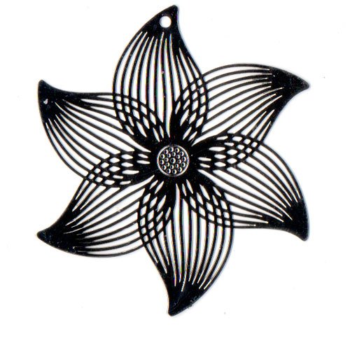 Breloque estampe en acier fleur 6 pétales