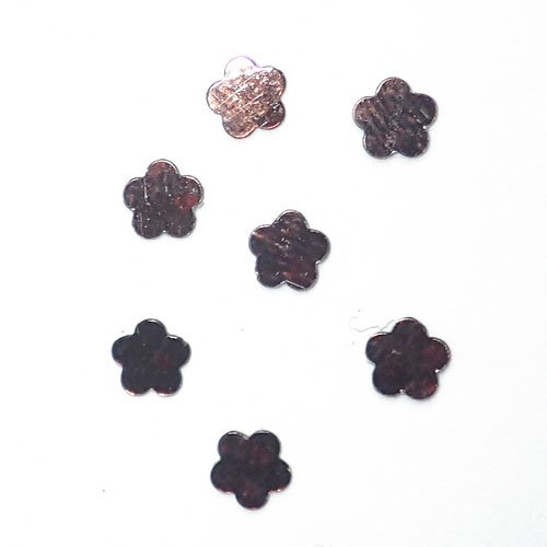 Paillettes fleurs marron holographiques