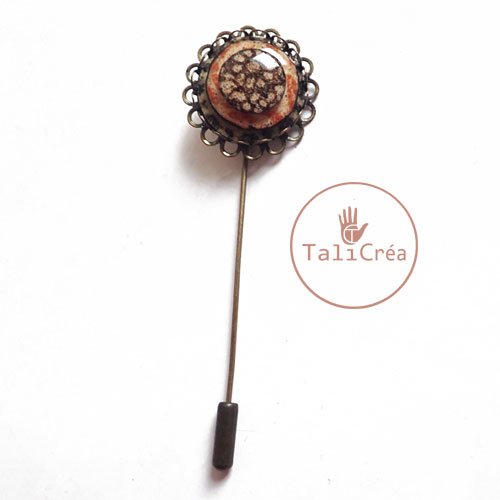 Fibule fleur bronze mandala de motifs en sables naturels