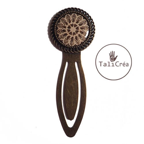 Marque page mandala sables marron et jaune