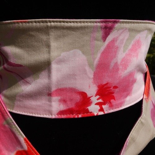 Ceinture large style ceinture obi - réversible - ceinture style kimono japonais dégradés de rose doublée 