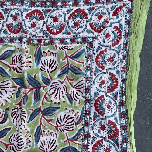 Long foulard, long chèche ou paréo, sarong, vert, bleu... voile de coton indien, très léger, idéal printemps-été
