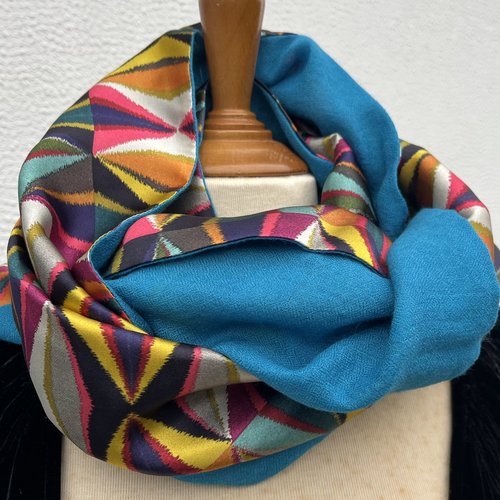 Luxe tour de cou ou col ou snood en soie et cachemire - unique