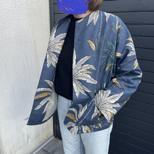 Veste ample, veste oversize en grosse toile de coton, modèle unique