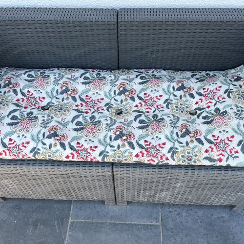 Grand coussin pour banc extérieur ou banquette de cuisine... + housse de coussin
