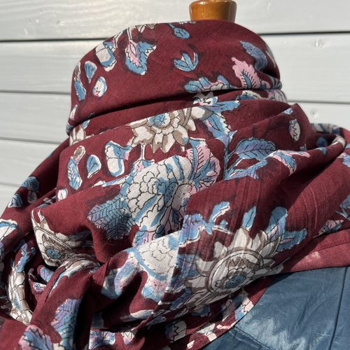 Maxi foulard carré, couleurs automnales, 116 cm x 116, grandes dimensions, foulard châle xxl
