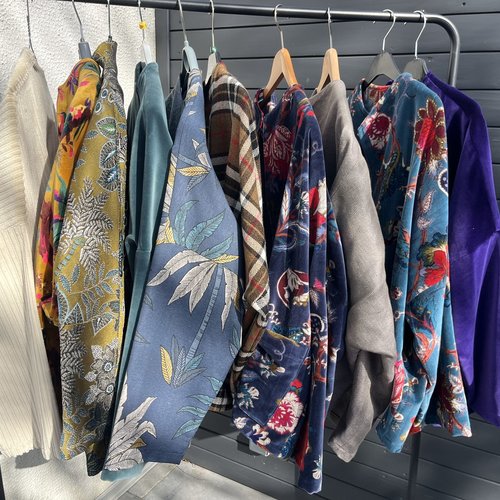 Veste ample, veste oversize en grosse toile de coton, modèle unique