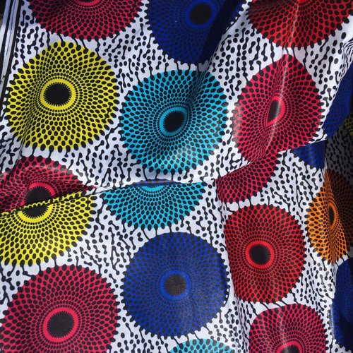 Véritable wax, 100 % coton, couleurs vives, tissu venant du sénégal
