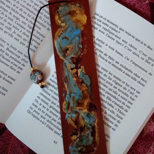 Marque page cuir "mouvance"