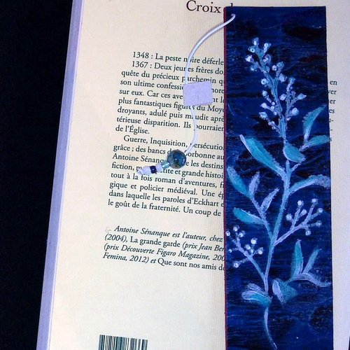 Marque-page "ondes bleutées"