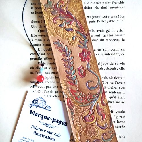 Marque page cuir "volupté"