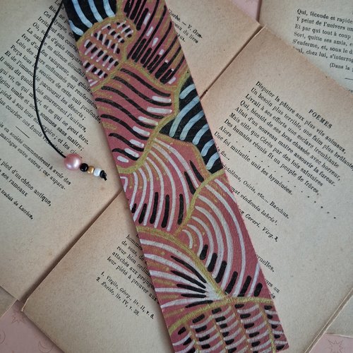 Marque page cuir "trait union"