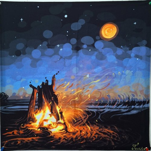 Tenture feu de camp