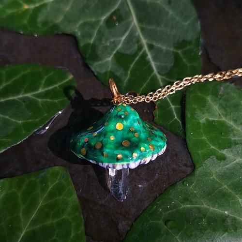 Collier champignon quartz