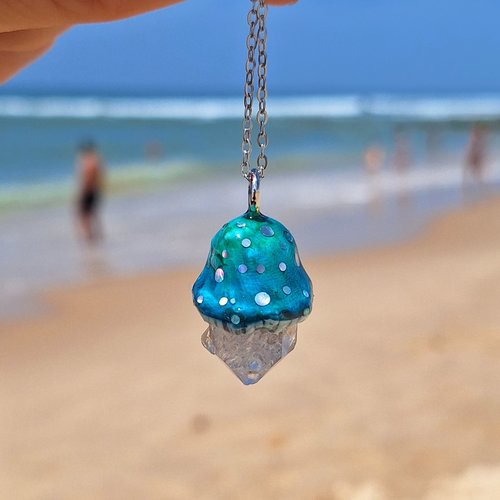 Pendentif champignon quartz