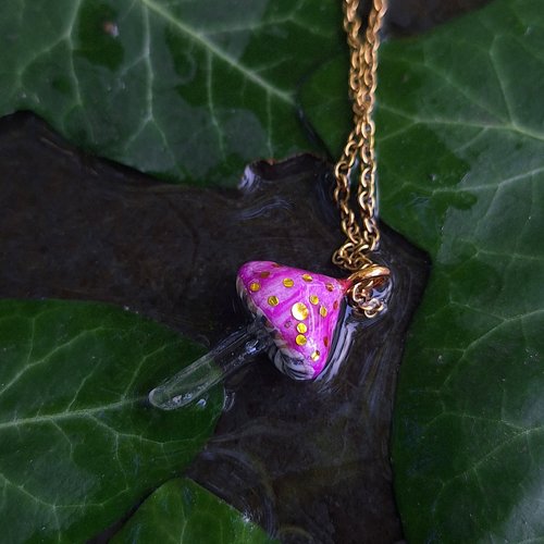 Collier champignon quartz