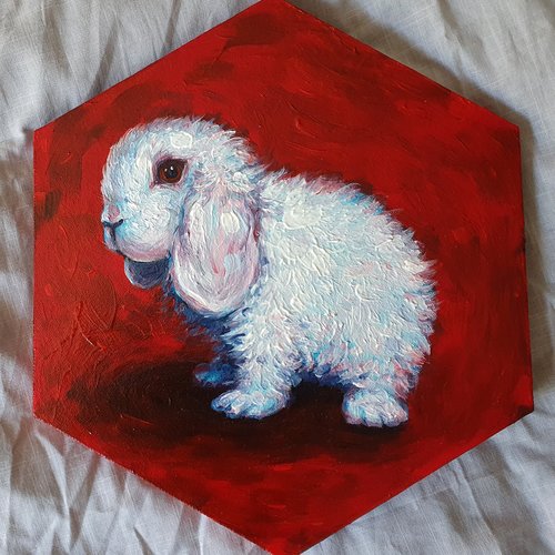 Tableau lapin albinos