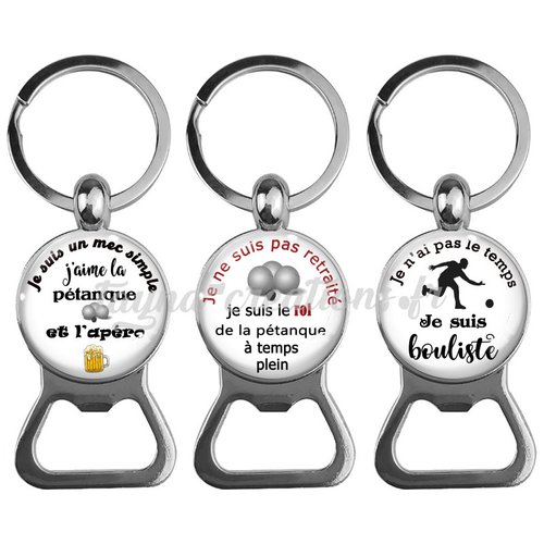 Porte clés pétanque, porte clés joueur de pétanque, idée cadeau homme