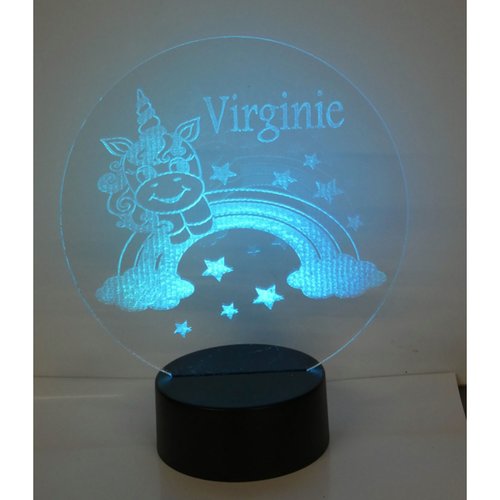 Veilleuse lampe licorne, laser avec télécommande 9 couleurs en 1, personnalisable