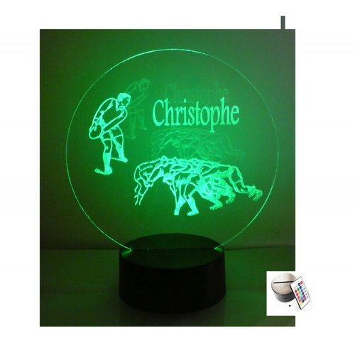 Lampe veilleuse rugby, laser avec télécommande 9 couleurs en 1, personnalisable